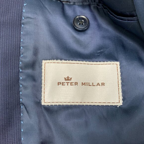 Peter Millar Men's Navy Blue Blazer Long Sleeve Classic 100% Wool Sz 42R - Picture 2 of 16